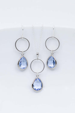 Schmuckset Silber Hellblau Toulouse