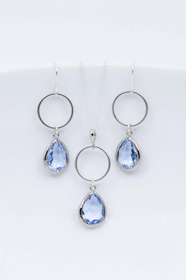 Schmuckset Silber Hellblau Toulouse