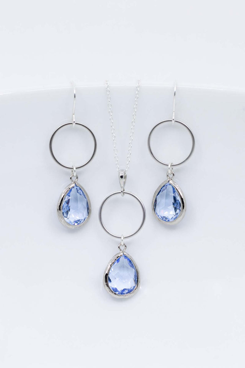 Schmuckset Silber Hellblau Toulouse