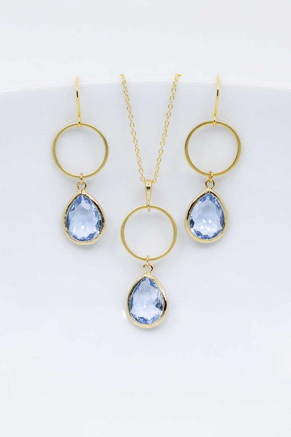 Schmuckset vergoldet Hellblau Toulouse