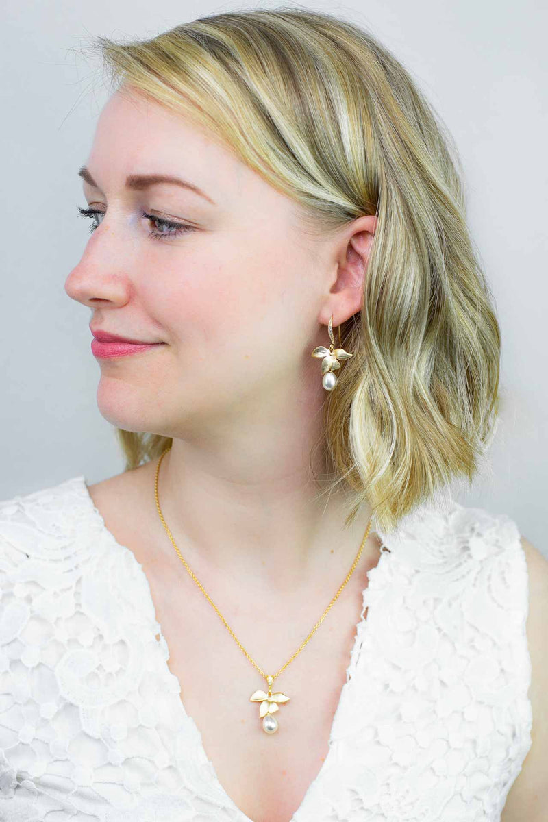 Kette Siena vergoldet Blume und Perle - Catalea - Schlichter Schmuck - Minimalistischer Schmuck - Modeschmuck